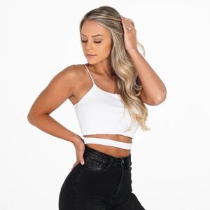 NVGTN White Strappy Crop Top